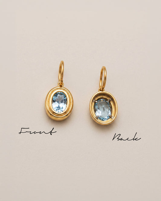 Aquamarine Something Blue Charm with Blue Ribbon