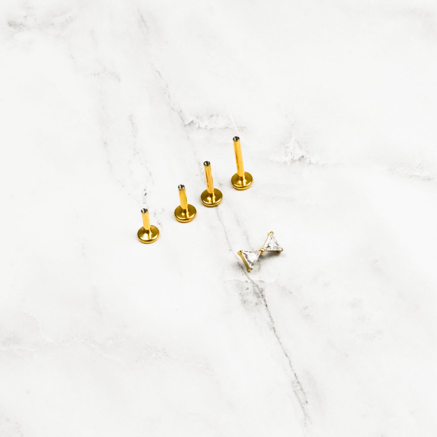 CelestialbyAJ Bow Micro Titanium Internally Threaded Flat Back 18K Gold