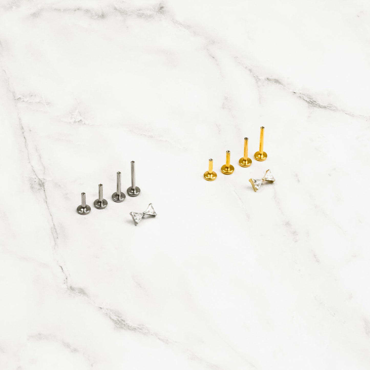 CelestialbyAJ Bow Micro Titanium Internally Threaded Flat Back 18K Gold