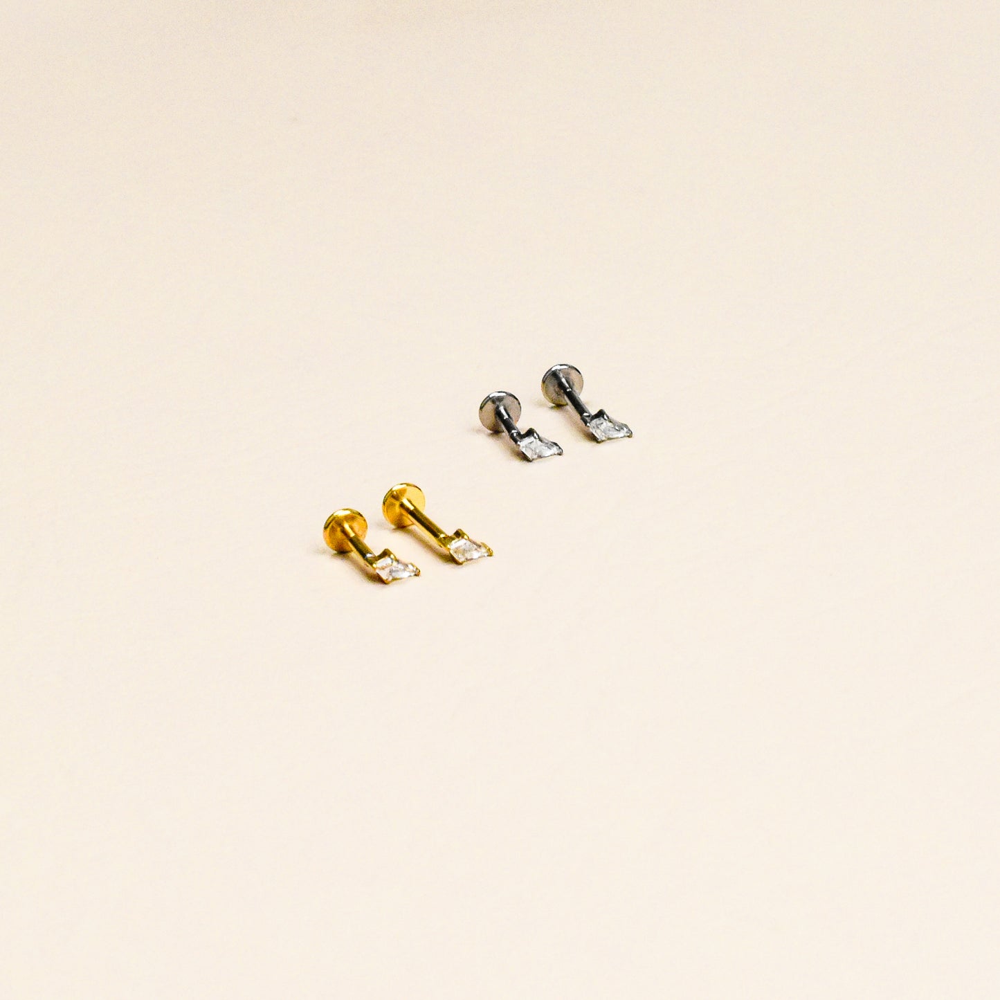 Tiny CZ Titanium Flat Back