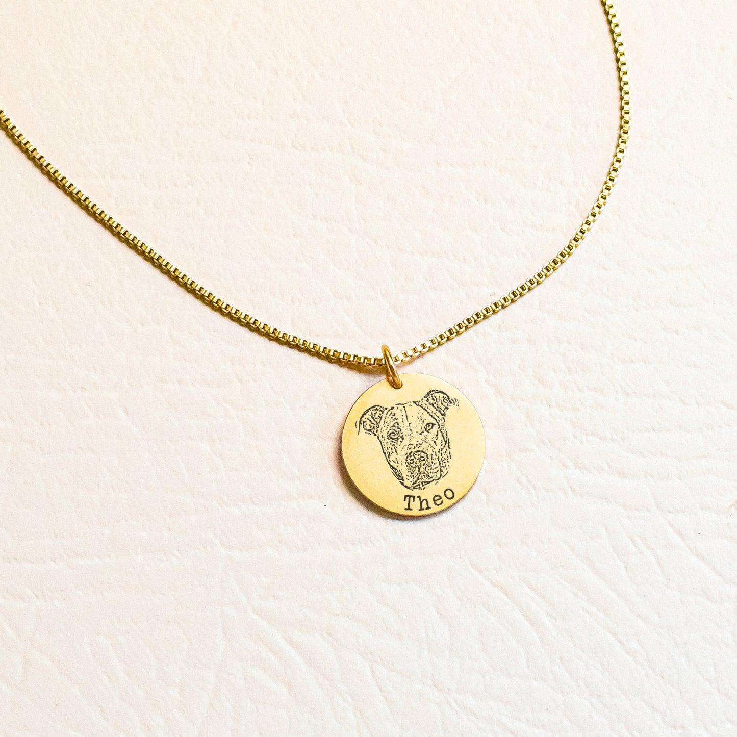 Pet Portrait Charm Necklace Box Chain