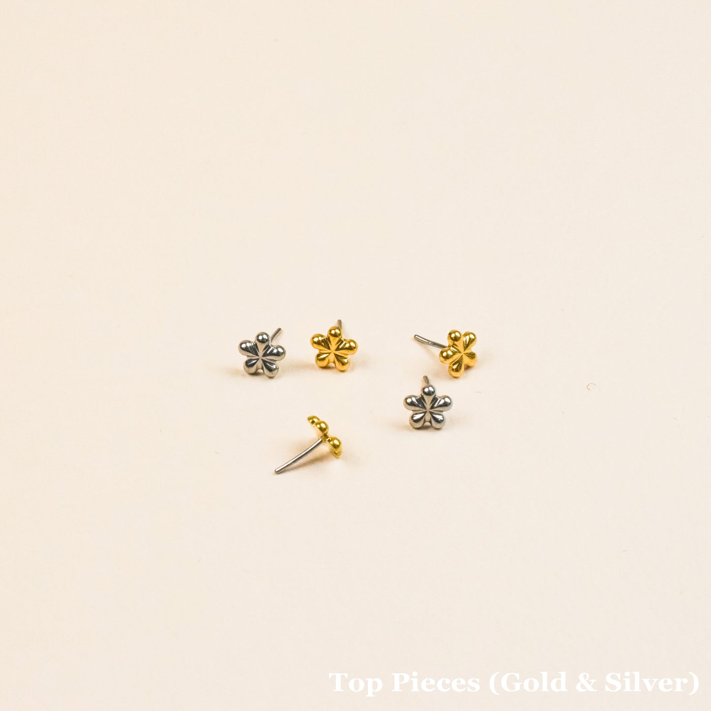 Tiny Flower Star Threadless Push Pin Flat Back