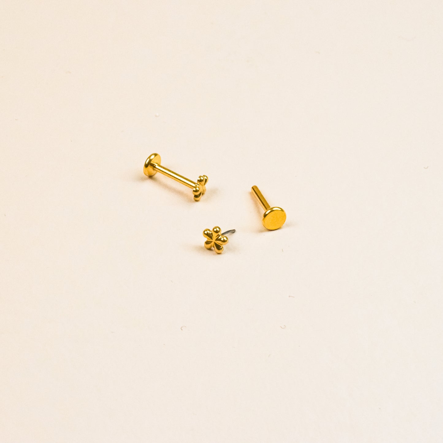 Tiny Flower Star Threadless Push Pin Flat Back