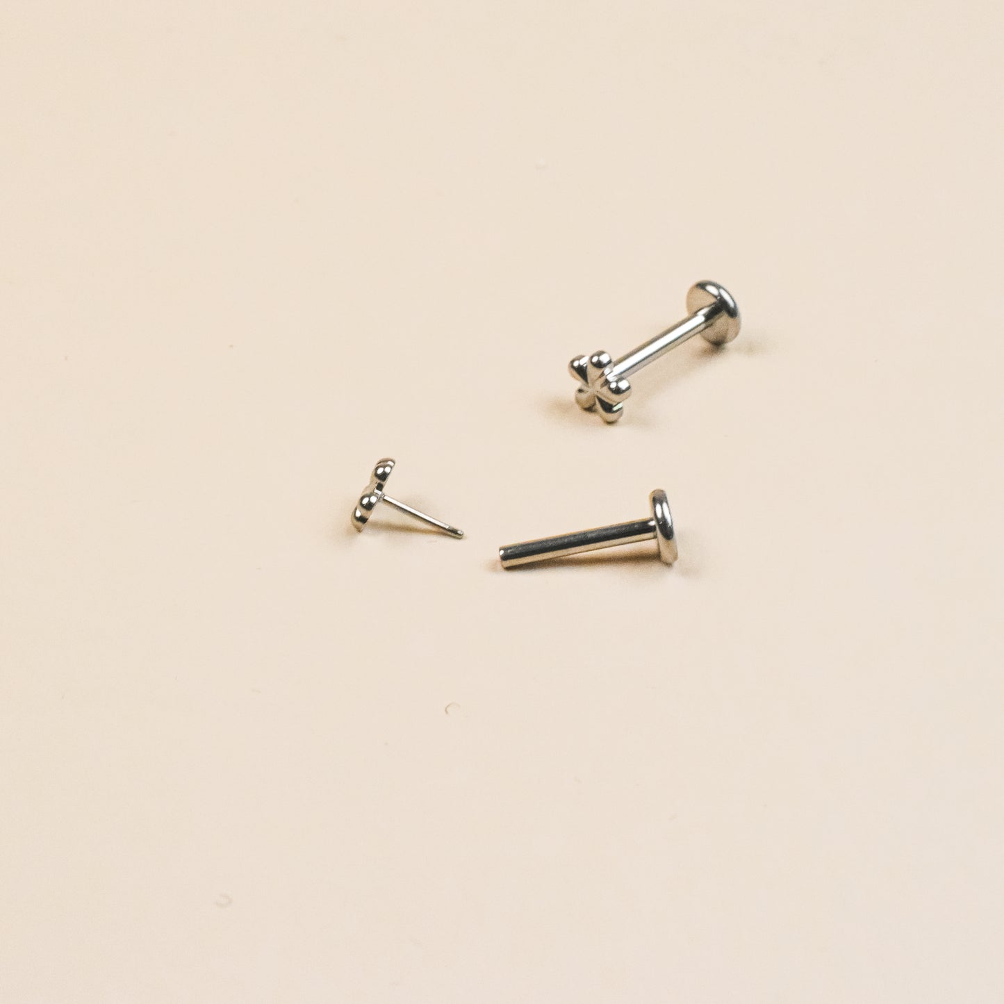 Tiny Flower Star Threadless Push Pin Flat Back