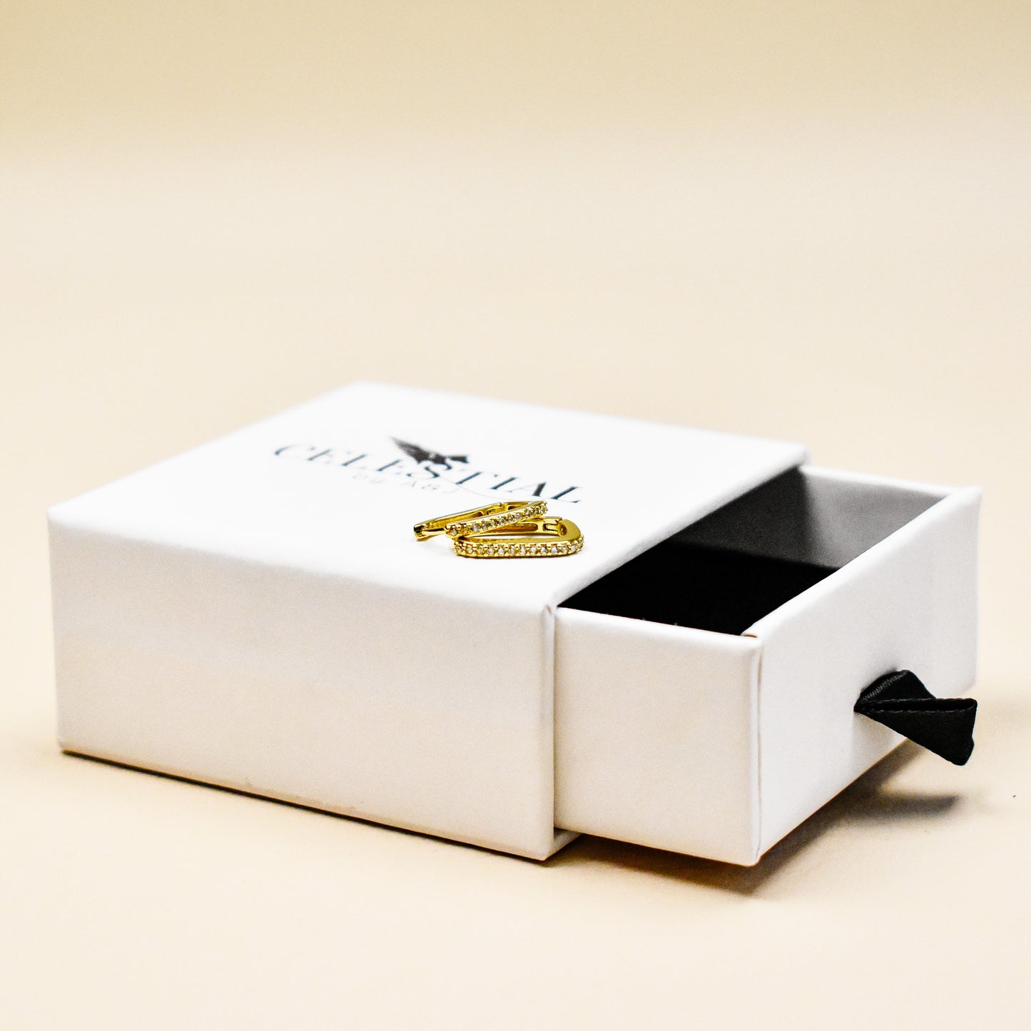 Rectangle Pave Hoop Earrings