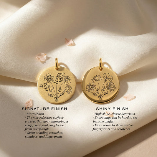 Personalized Birth Month Flower Bouquet Necklace