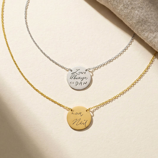 Actual Handwriting Engraved Necklace