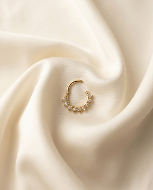 CZ Pave Daith Clicker Hoop Ring