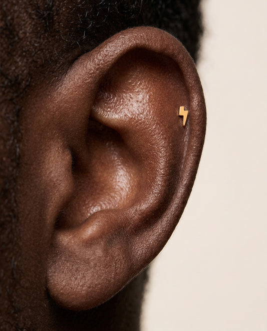 Mini Lightning Bolt Threadless Stud