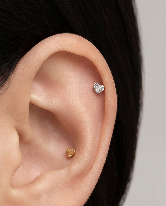 Textured Heart Threadless Flat Back