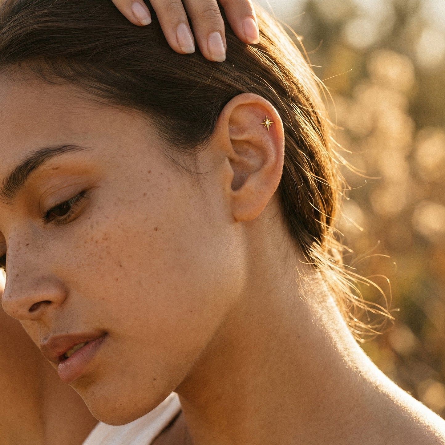 Tiny Starburst Threadless Flat Back Stud