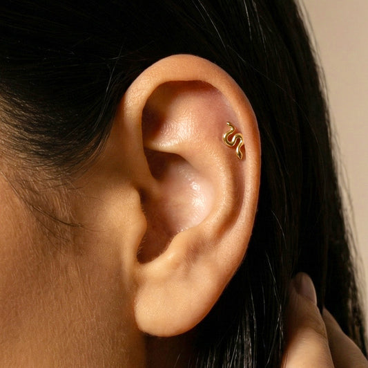 The Serpentine Titanium Flat Back Stud