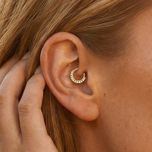 The Aurora Pave Hinged Hoop