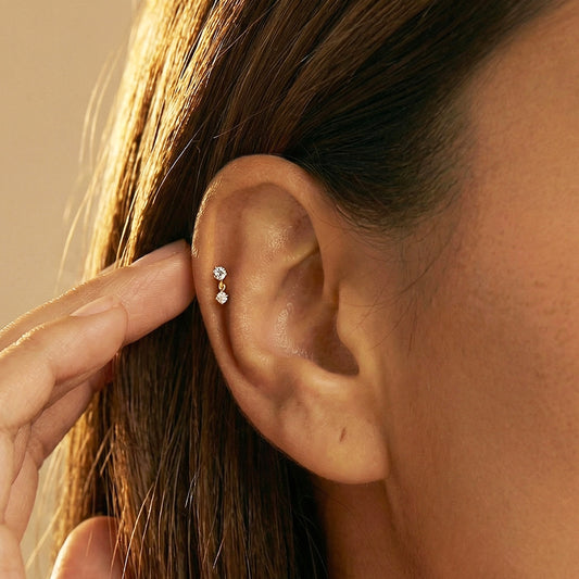 CZ Double Drop Dangle