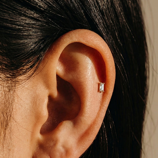 Tiny Baguette Threadless Flat Back