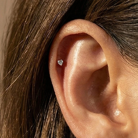 Tiny ZC Heart Internally Threaded Flat Back Stud