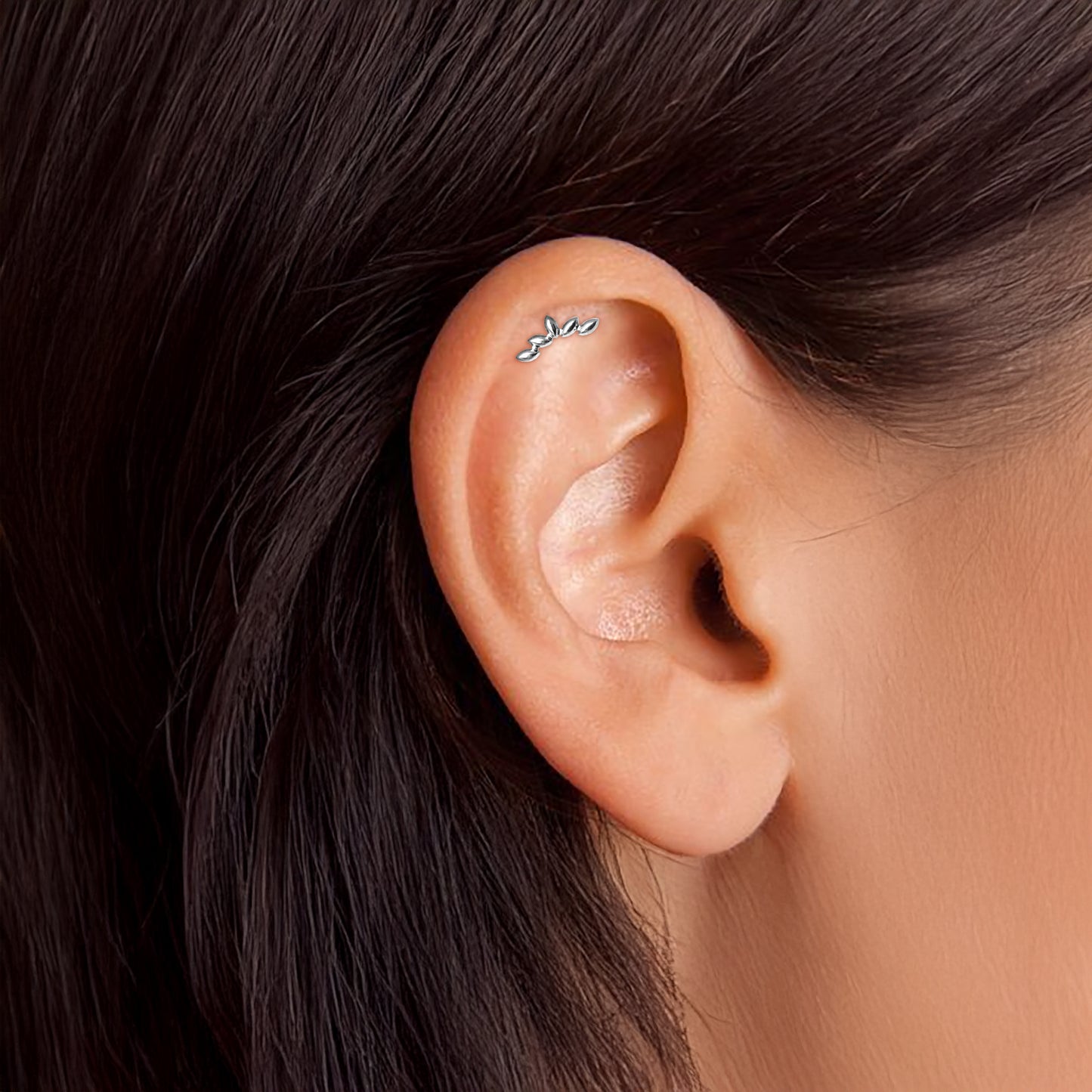 Five-leaf Threadless Titanium Flat Back