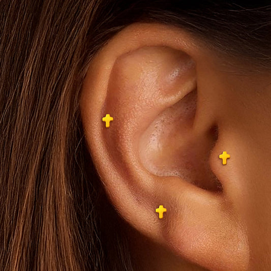 Simple Cross Threadless Flat Back