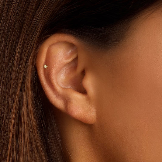 Floral Star Titanium Flatback