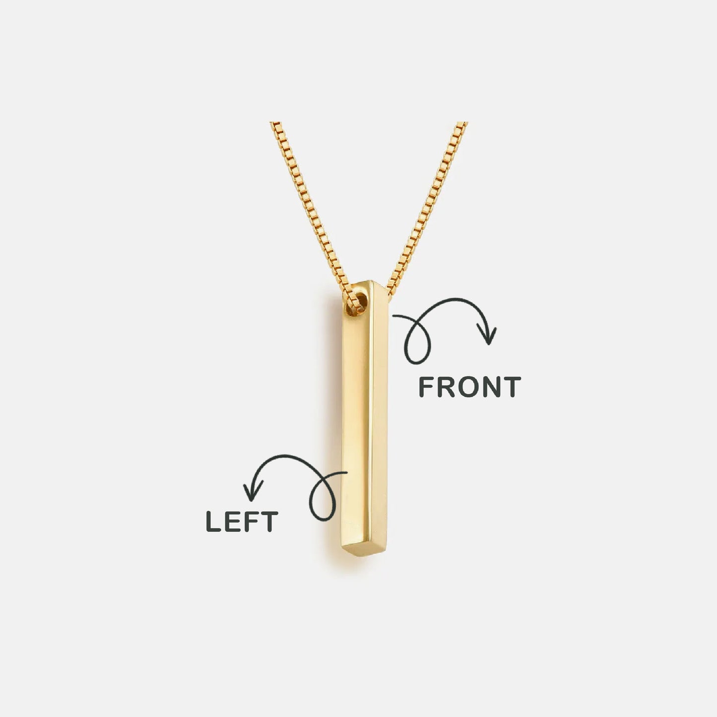 Birth Flower Pillar Bar Necklace