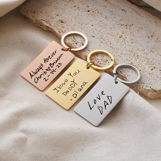 Handwriting Tag Key Chain