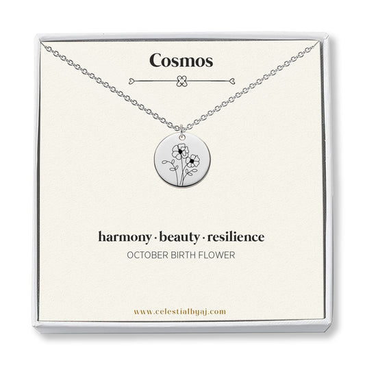 October Birth Flower - Cosmos Necklace