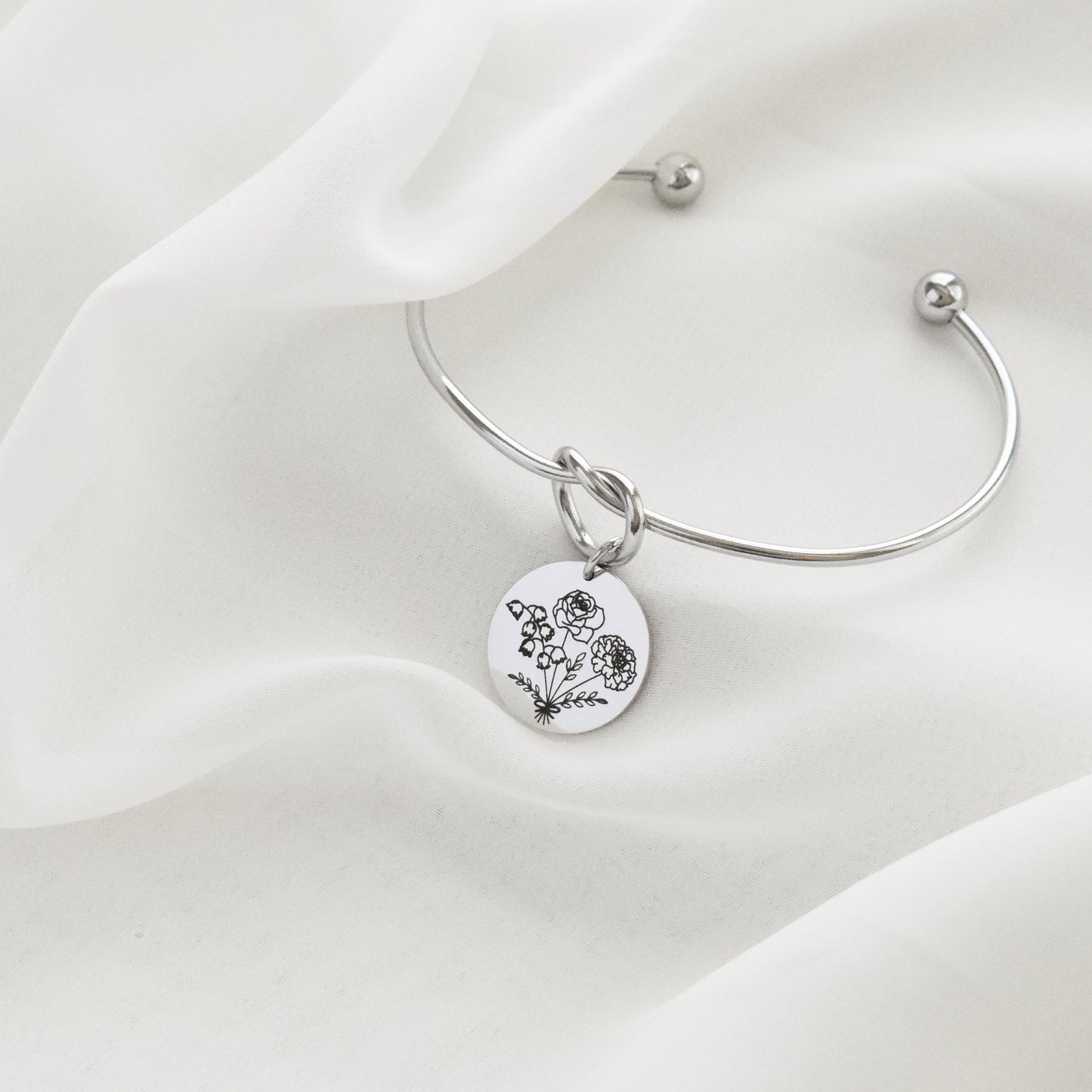 Combined Birth Flower Bouquet Knot Bracelet