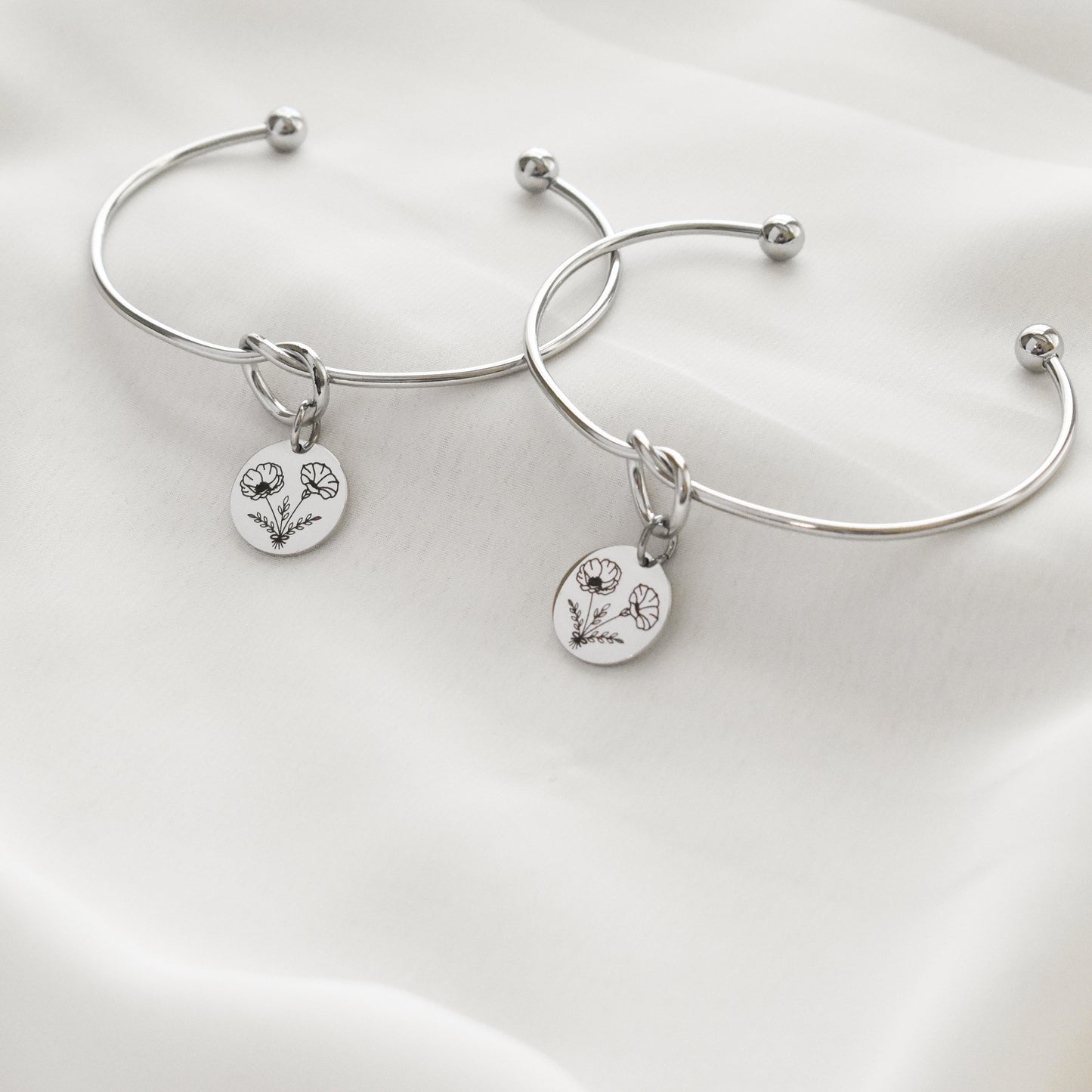 Combined Birth Flower Bouquet Knot Bracelet