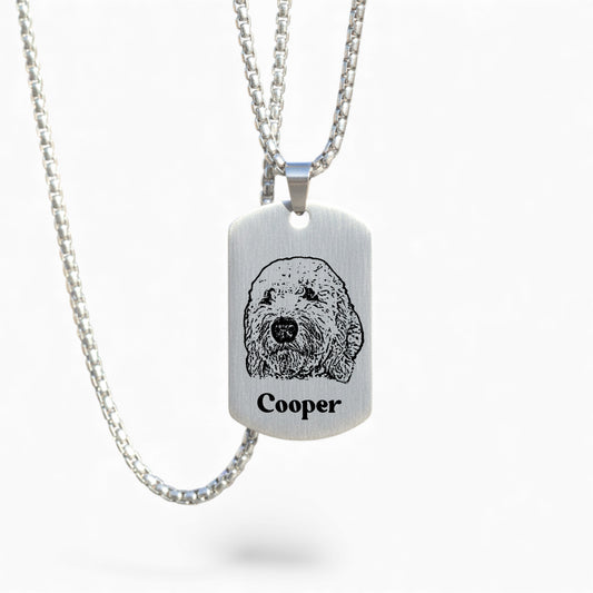 Pet Portrait Men Dog Tag