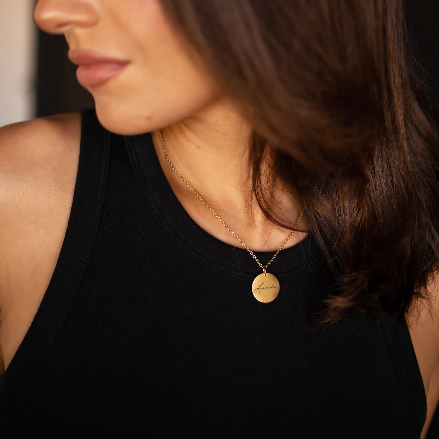 Handwriting Disc Necklace