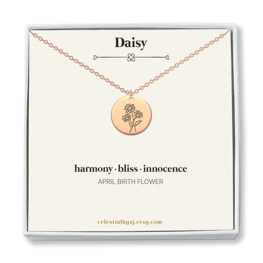 April Birth Flower - Daisy Necklace