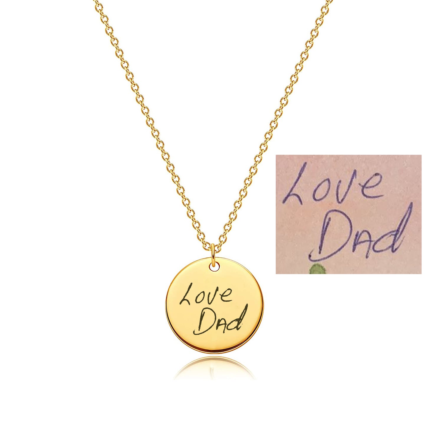 Handwriting Disc Necklace