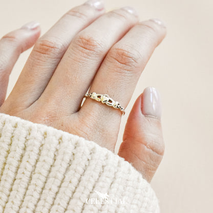 thin claddagh ring promise ring in sterling silver
