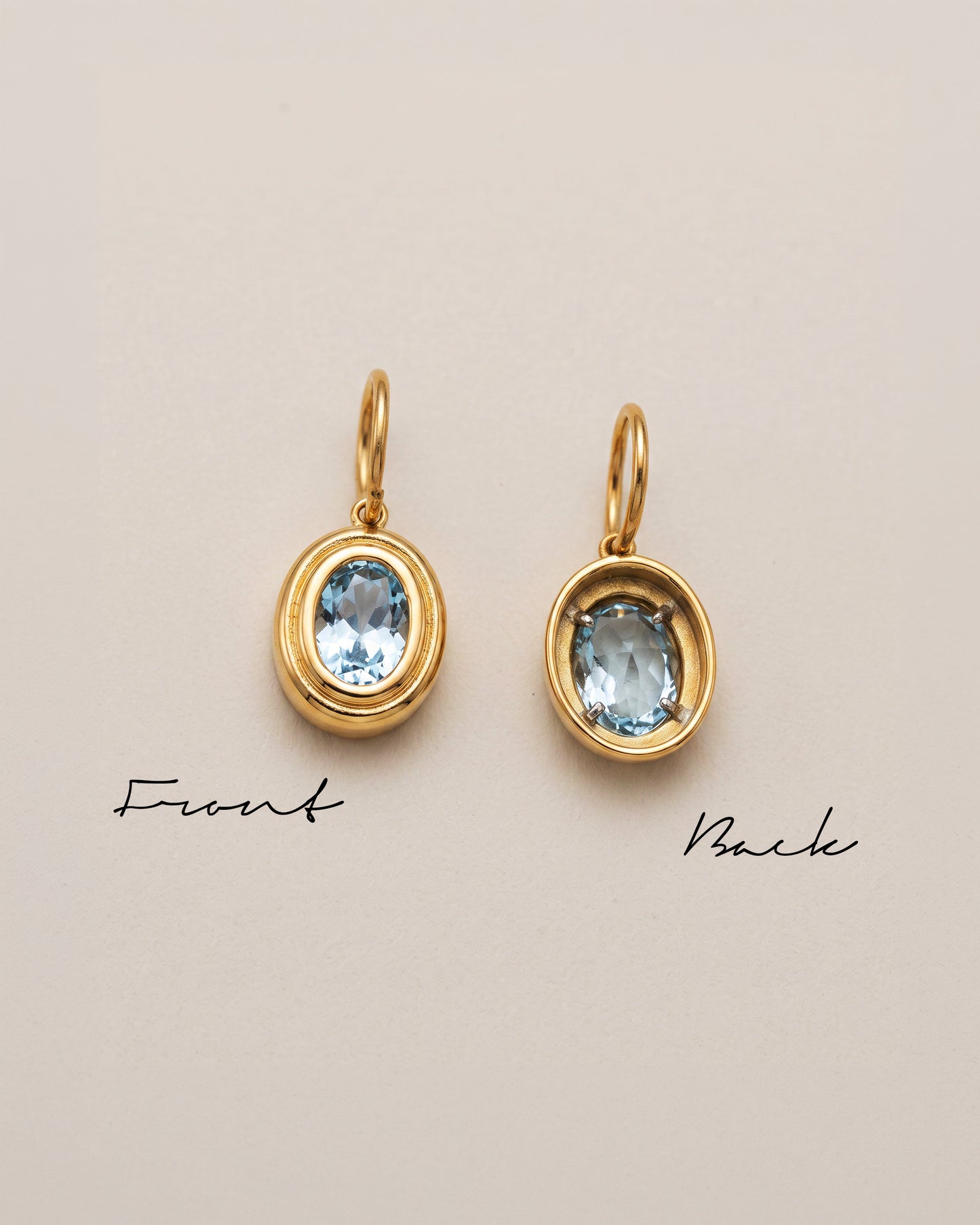 Aquamarine Something Blue Charm with Blue Ribbon
