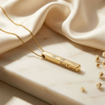 Personalized Birth Month Flower Bar Necklace