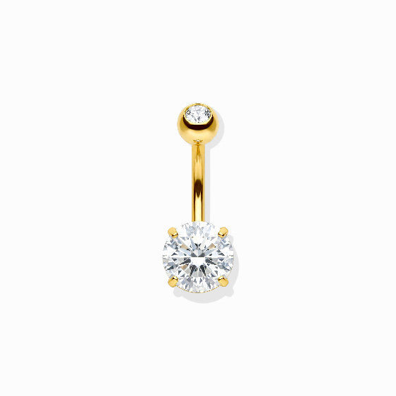 Classic Solitaire Crystal Belly Button Ring