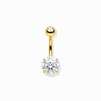 Classic Solitaire Crystal Belly Button Ring