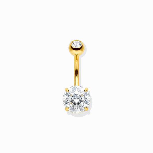 Classic Solitaire Crystal Belly Button Ring