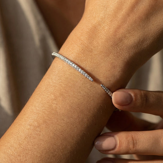 Thin Pavé Open Cuff
