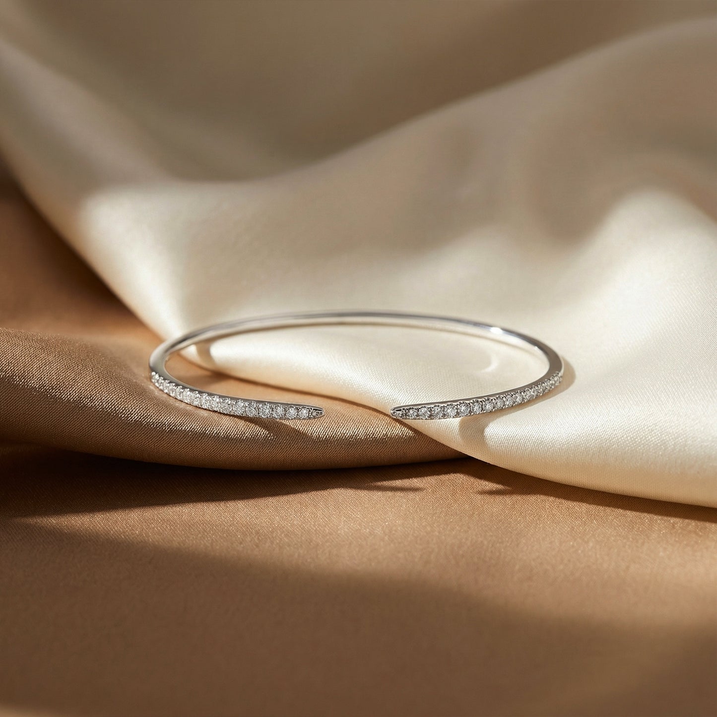 Thin Pavé Open Cuff