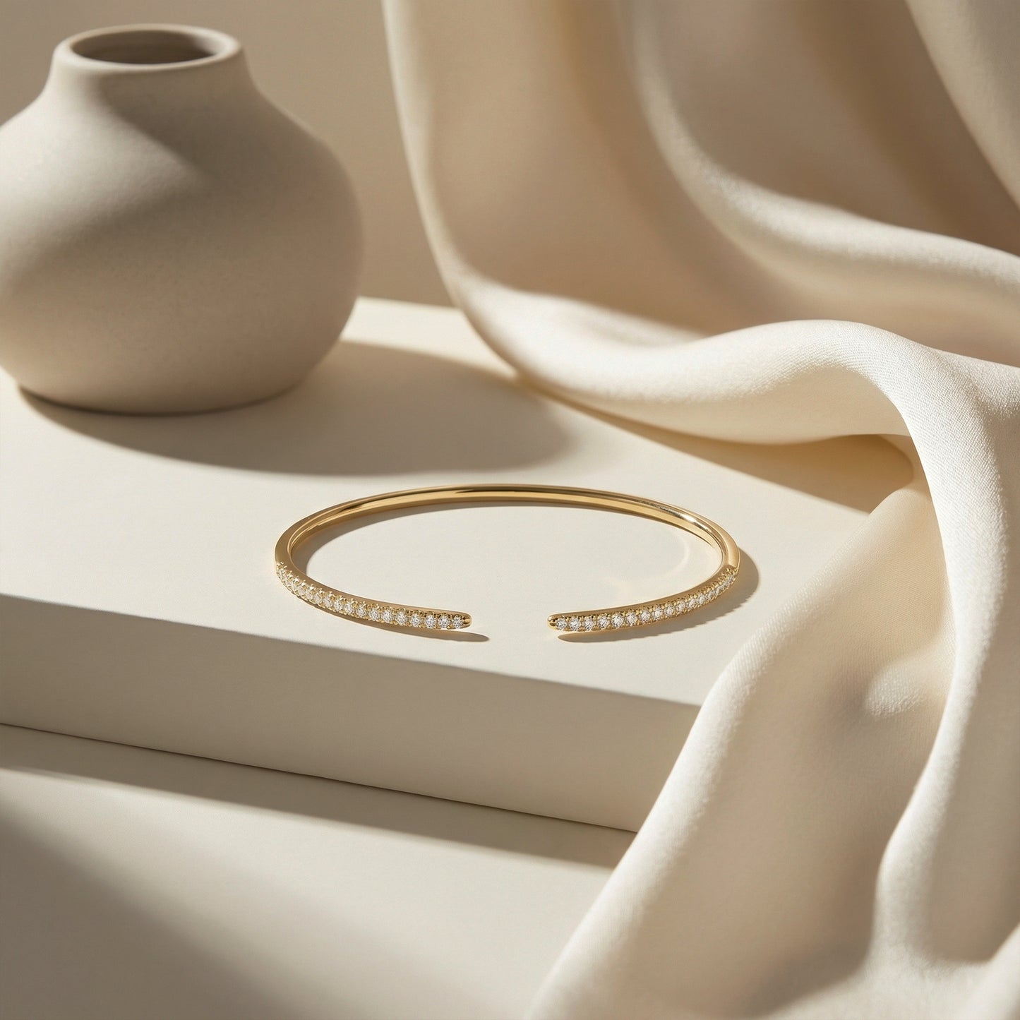 Thin Pavé Open Cuff