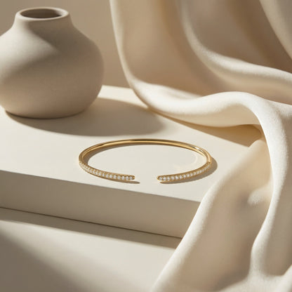 Thin Pavé Open Cuff