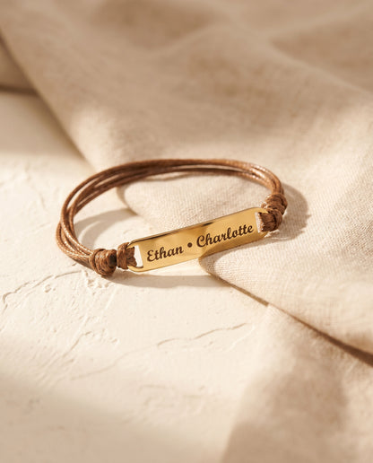 Cord Bar Plate Bracelet