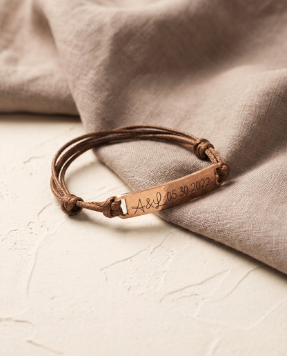 Cord Bar Plate Bracelet