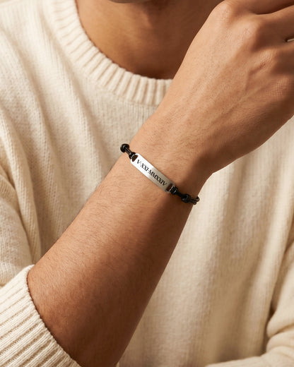 Cord Bar Plate Bracelet