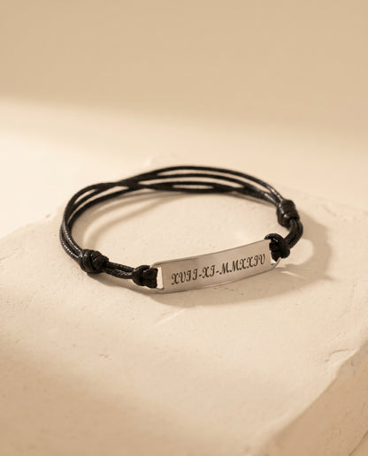 Cord Bar Plate Bracelet