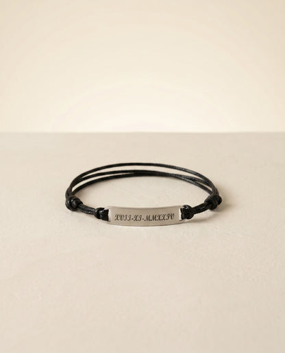 Cord Bar Plate Bracelet