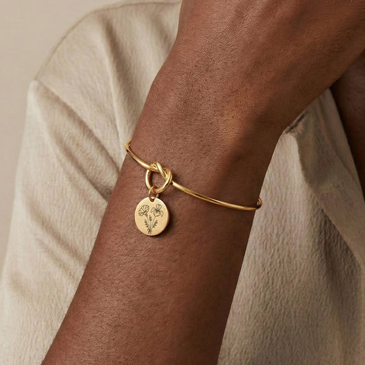 Combined Birth Flower Bouquet Knot Bracelet