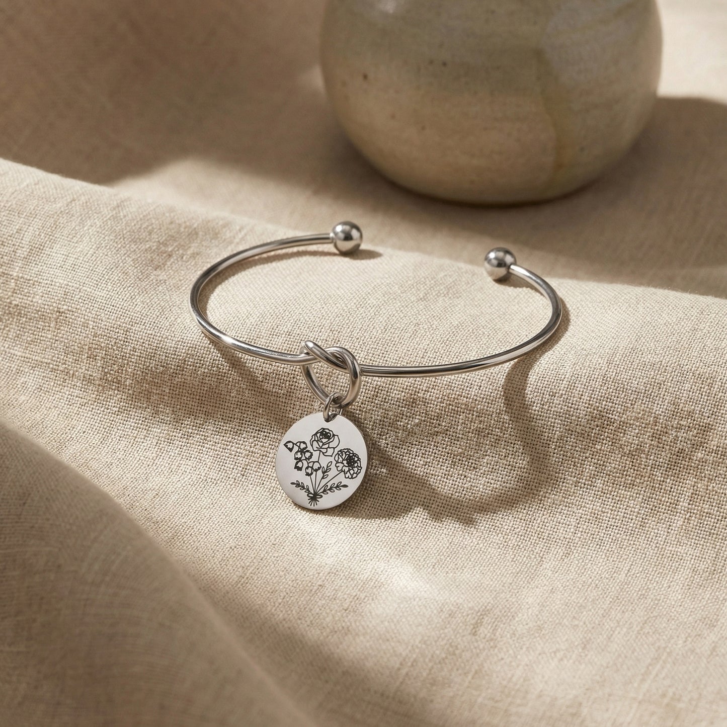 Combined Birth Flower Bouquet Knot Bracelet