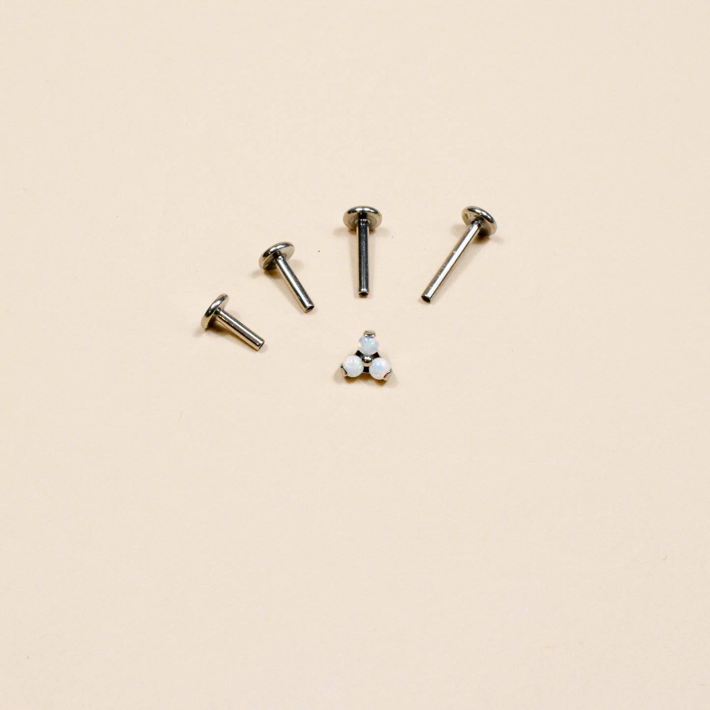 Trinity Pearl Bead Titanium Flat Back